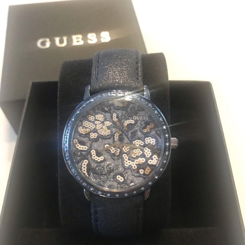 Guess Watch Blue Sparkly Band NIB